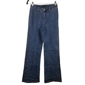 NWT Bebe High Waist Women's Wide Leg Western Jeans Sz 27